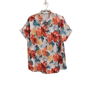 Lomon Tropical Floral Button Down Shirt